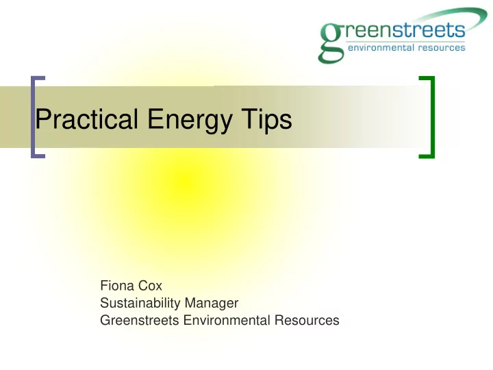 practical energy tips