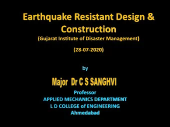 Earthquake Resistant Design &amp;  Construction  (Gujarat Institute of Disaster Management)
