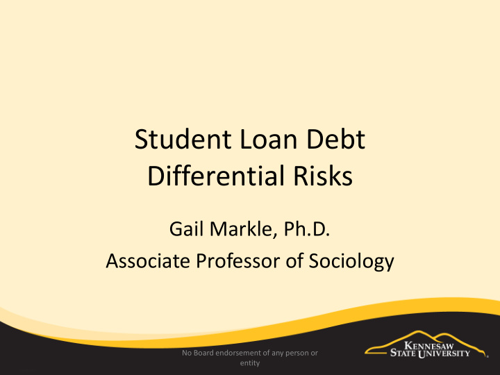 student loan debt differential risks