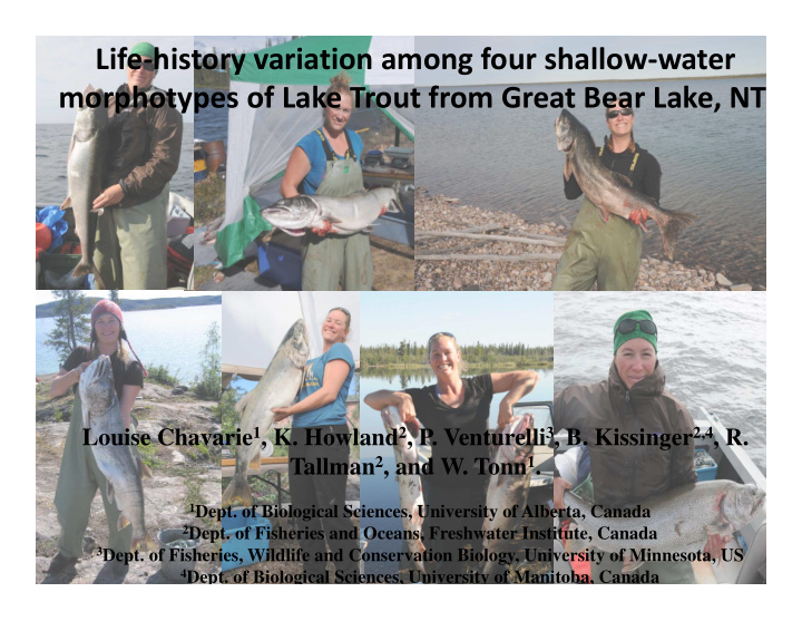 life history variation among four shallow water