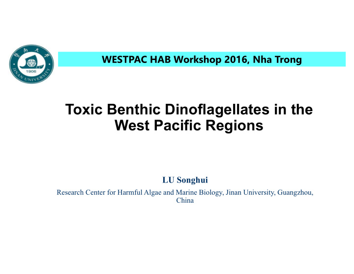 toxic benthic dinoflagellates in the west pacific regions