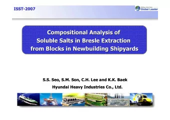 Compositional Analysis of  Compositional Analysis of  Soluble Salts in Bresle  Bresle Extraction