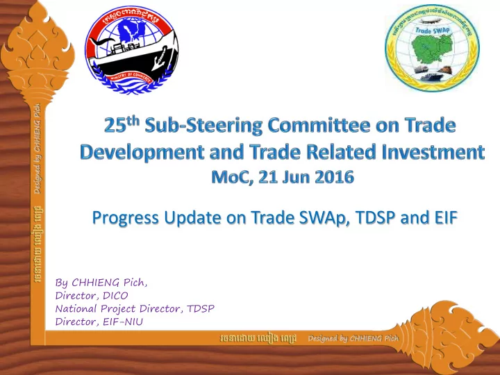 progress update on trade swap tdsp and eif