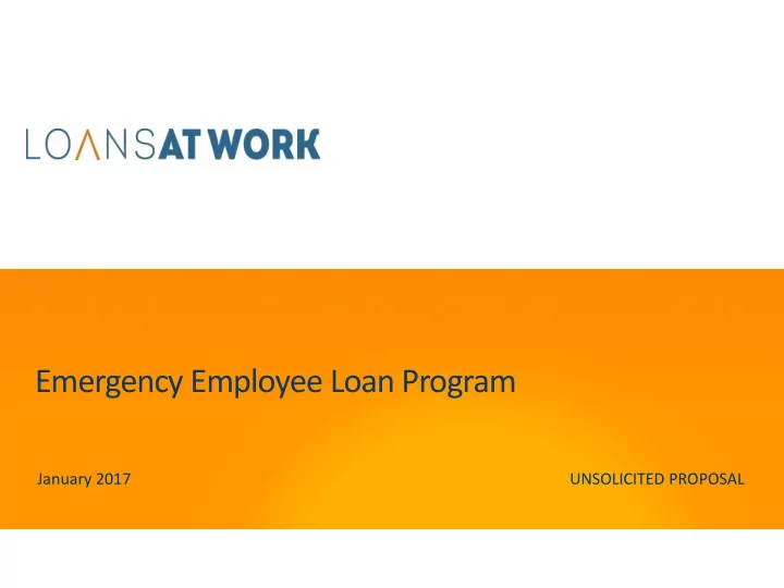 emergency employee loan program