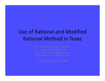 UseofRationalandModified  RationalMethodinTexas