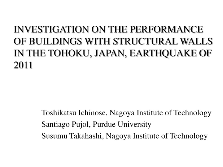 investigation on the performance of buildings with