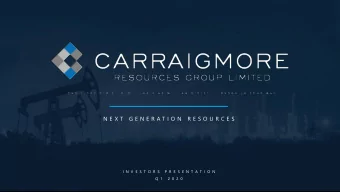 N E X T  G E N E R A T I O N  R E S O U R C E S  I N V E S T O R S  P R E S E N T A T I O N  Q 1  2