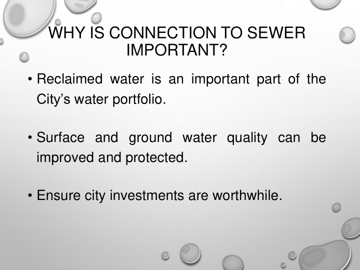 why is connection to sewer important reclaimed water is