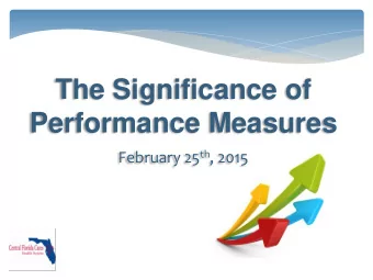 The Significance of  Performance Measures February 25 th , 2015  Purpose  GHME1, Attachment I,