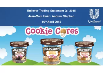 Unilever Trading Statement Q1 2015  Jean-Marc Hut / Andrew Stephen 16 th April 2015  SAFE HARBOUR