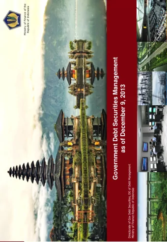 Government Debt Securities Management as of December 9, 2013  Directorate of Gov Debt Securities,