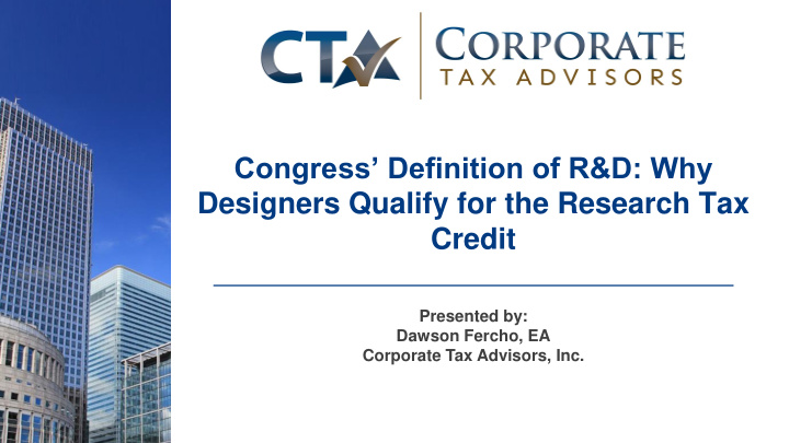 designers qualify for the research tax