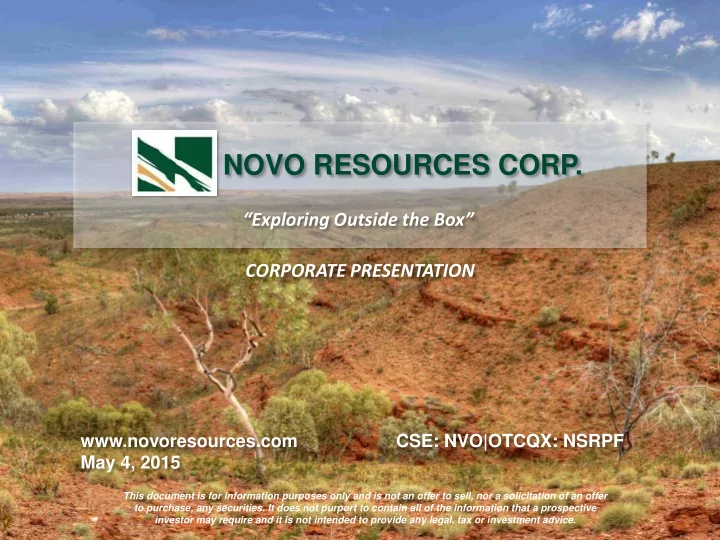 novo resources corp