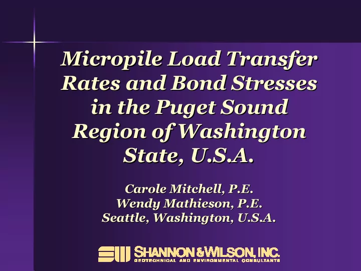 micropile load transfer micropile load transfer rates and