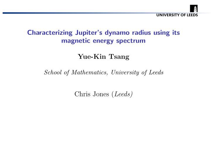 characterizing jupiter s dynamo radius using its magnetic