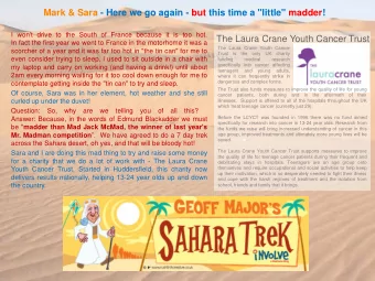 Mark &amp; Sara - Here we go again - but this time a &quot;little&quot; madder!  I won't drive to