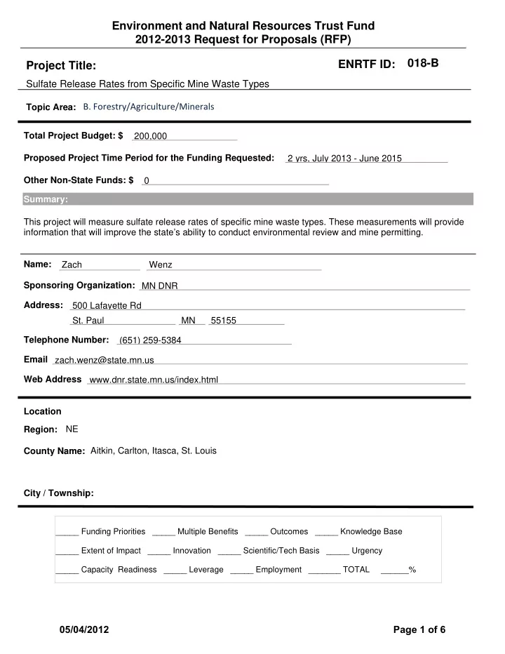 environment and natural resources trust fund 2012 2013