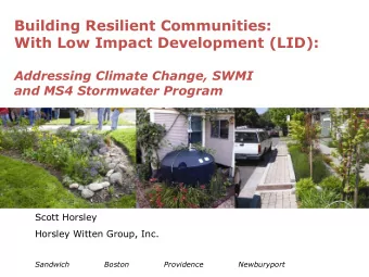Building Resilient Communities:  With Low Impact Development (LID):  Addressing Climate Change,