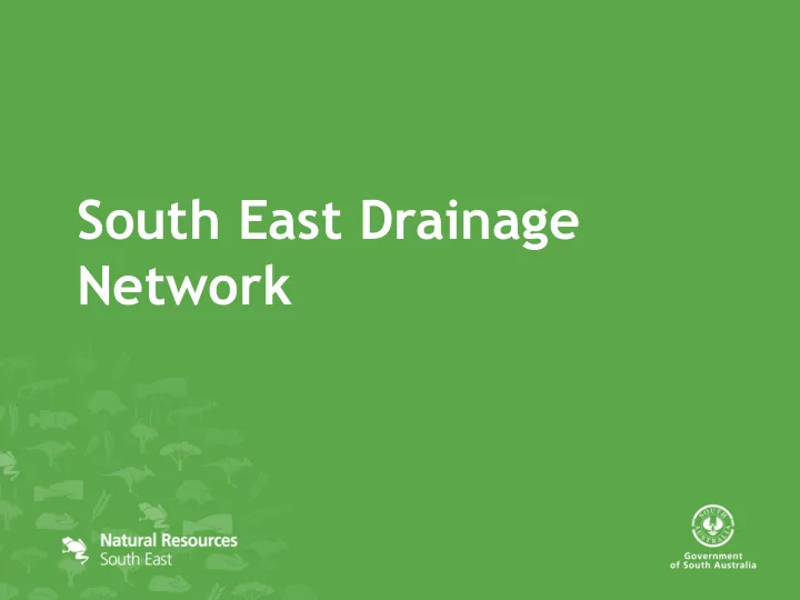 south east drainage network south east drainage network