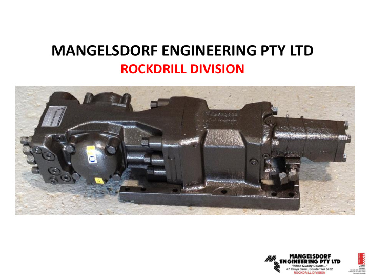 mangelsdorf engineering pty ltd rockdrill division