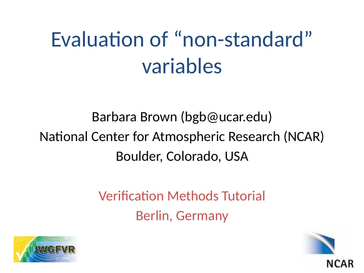 evaluatjon of non standard variables