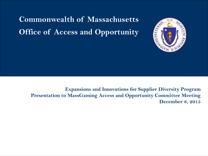 commonwealth of massachusetts office of access and