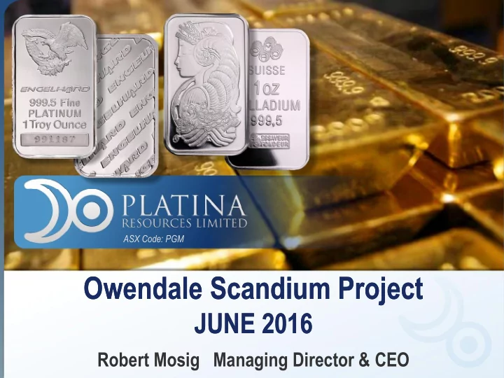 owendale scandium project owendale scandium project