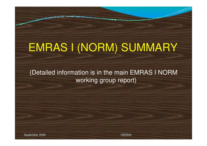 emras i norm summary