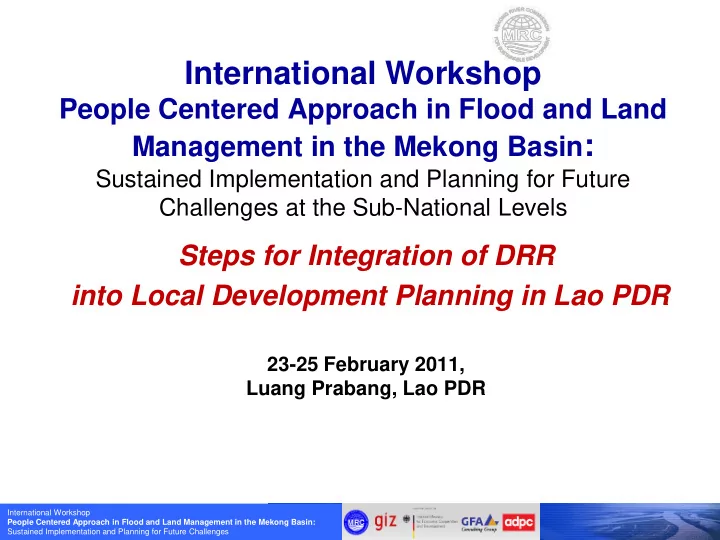 international workshop
