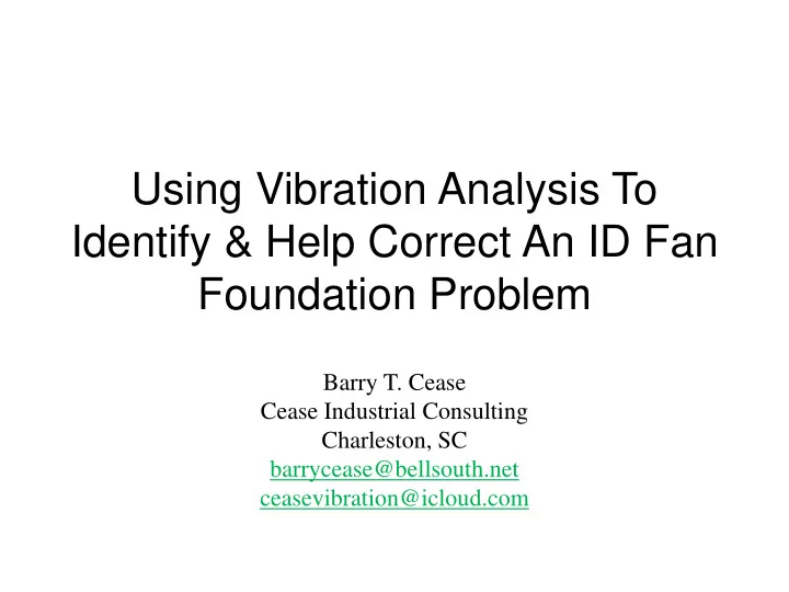 using vibration analysis to