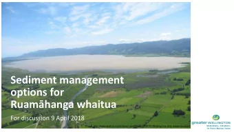 Sediment management  options for Ruamhanga whaitua  For discussion 9 April 2018  Image:
