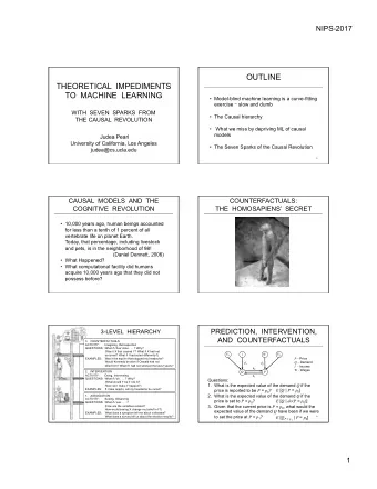 OUTLINE  THEORETICAL  IMPEDIMENTS  TO  MACHINE  LEARNING   Model-blind machine learning is a