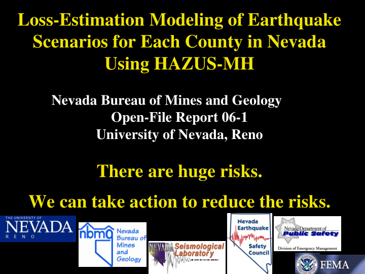 loss estimation modeling of earthquake scenarios for each