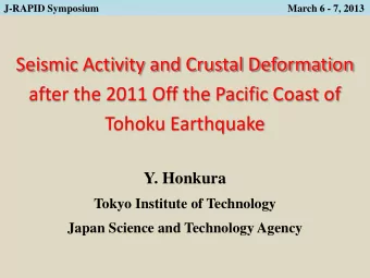 Seismic Activity and Crustal Deformation  after the 2011 Off the Pacific Coast of Tohoku Earthquake