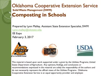 Oklahoma Cooperative Extension Service  Solid Waste Management (SWM)  Composting in Schools