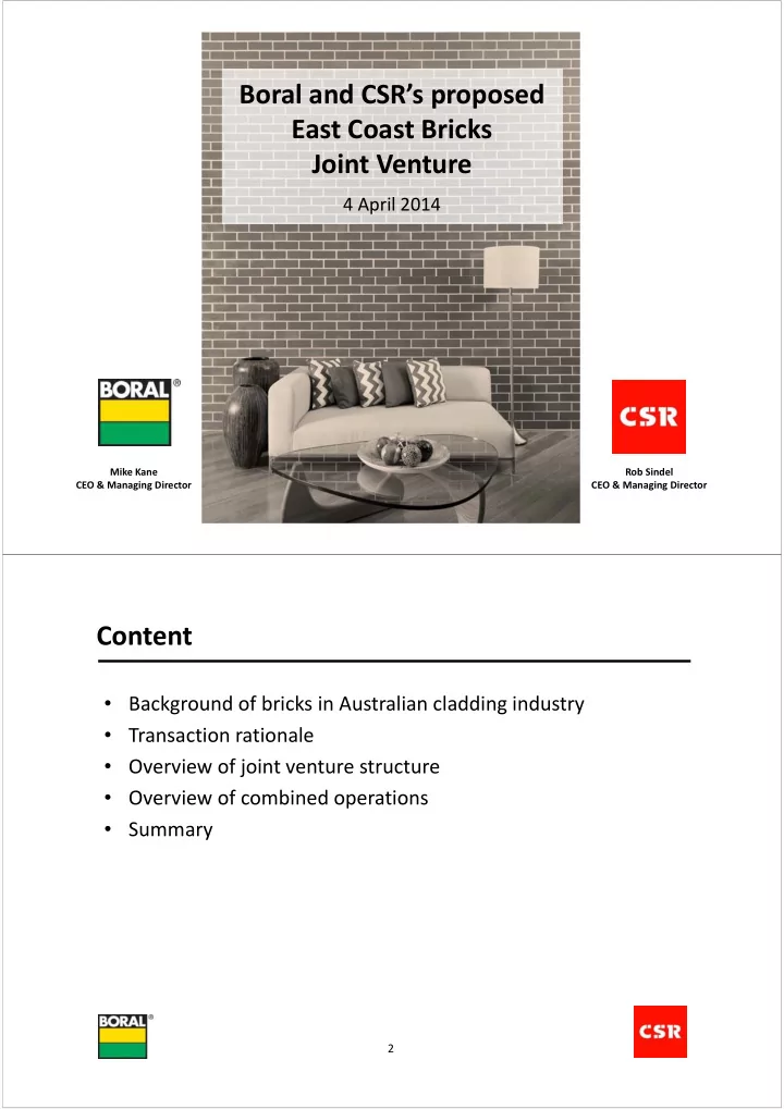 boral and csr s proposed east coast bricks joint venture