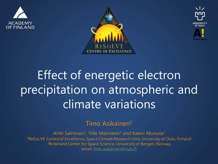 effect of energetic electron