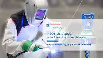 NEOS 2016-2020  A Customer-centric Transformation  Capital Markets Day, July 6th, 2016 - Summary