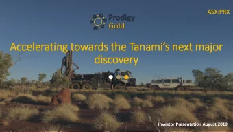 dis  iscovery  ry  Investor Presentation August 2019  Im  Important in  information and competent