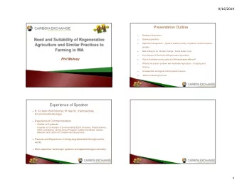 Presentation Outline  Speakers Experience  1.  Opening questions  2.  Systems management  Types