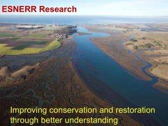 Current research highlights  ESNERR Research  Oysters (Kerstin)  Ecotone (Kerstin)  Marsh