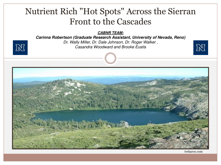 nutrient rich hot spots across the sierran front to the