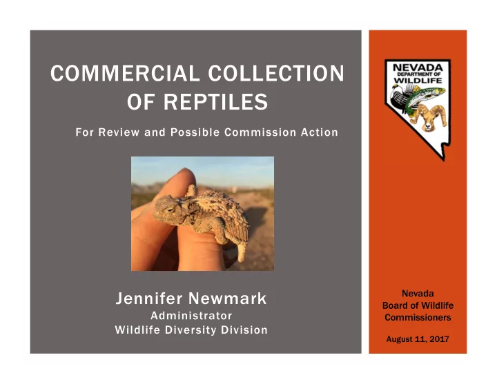 commercial collection of reptiles