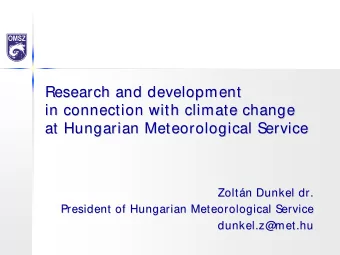 Research and  esearch and d  development  evelopment  R  in connection with climate change  in