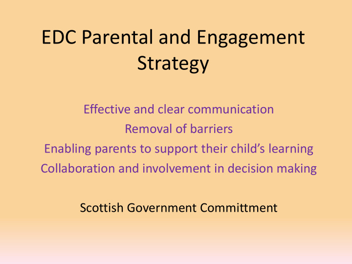edc parental and engagement strategy