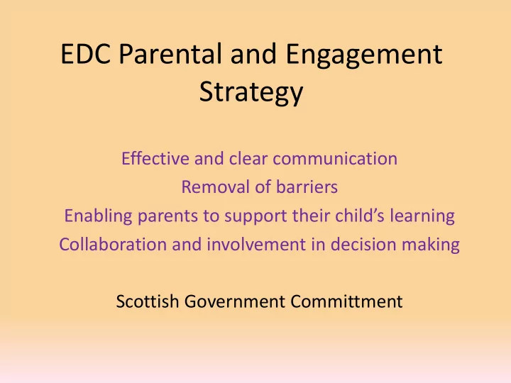 edc parental and engagement strategy