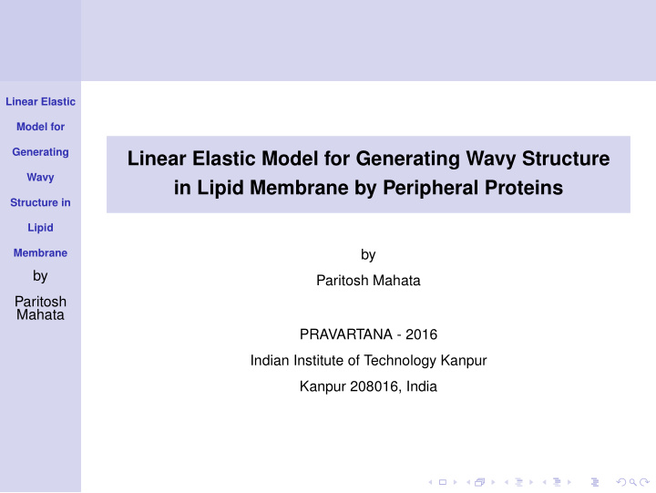 linear elastic model for generating wavy structure
