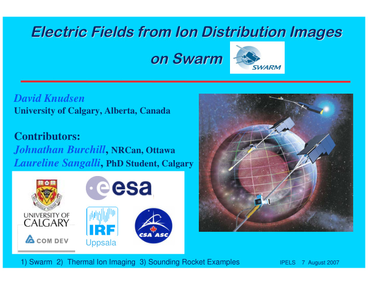 electric fields from ion distribution images electric