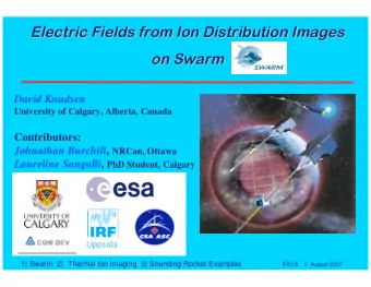 Electric Fields from Ion Distribution Images  Electric Fields from Ion Distribution Images  on