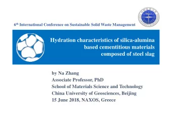 Hydration characteristics of silica-alumina  based cementitious materials  composed of steel slag
